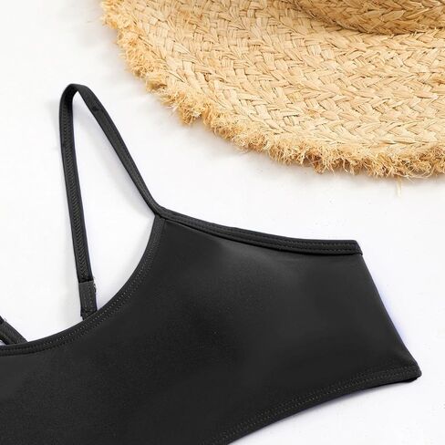 Women's Summer Sexy Beach Solid Color Tie Backless Bikini Split Swimsuit Set Bathing Suit Shorts Women Plus Size in Saudi Arabia