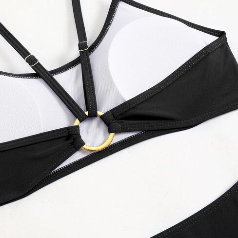 Women's Summer Sexy Beach Solid Color Tie Backless Bikini Split Swimsuit Set Bathing Suit Shorts Women Plus Size in Saudi Arabia