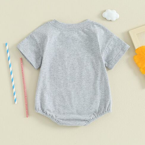 4th of July Baby Outfit Infant Boy Girl Bubble Romper USA Embroidery Short-Sleeve Crewneck One-Piece Holiday Outfit in Saudi Arabia
