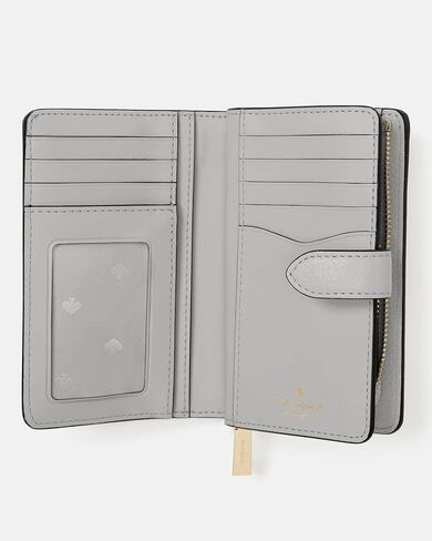 Kate Spade New York Leila Medium Compact Bifold Wallet Leather Deep Jade in Saudi Arabia