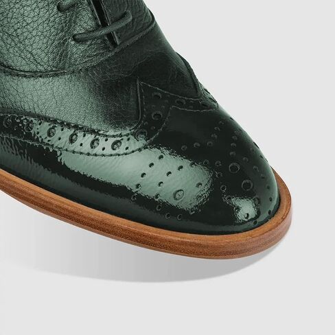 Fowt Women's Lace-Up Oxfords اللوز Toe Tee Mid Mid chunky Brogues Casual Insual Derby Saddle Shoes for Office Vacation Business US 4-16 in Kuwait