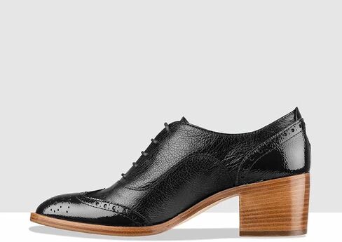 Fowt Women's Lace-Up Oxfords اللوز Toe Tee Mid Mid chunky Brogues Casual Insual Derby Saddle Shoes for Office Vacation Business US 4-16 in Kuwait