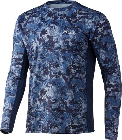 HUK mens Icon X Camo Long Sleeve |Performance Fishing Shirt, Tide Change - Sea Floor, Large US in Saudi Arabia