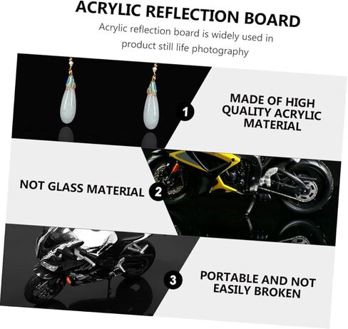 1pc Acrylic Mirror Photo Backdrop Plate Makeup Photography Background Reflection Plate for Food Cosmetics Jewelry Premium Recyclable Acrylic for Flat Lay Photography in Kuwait
