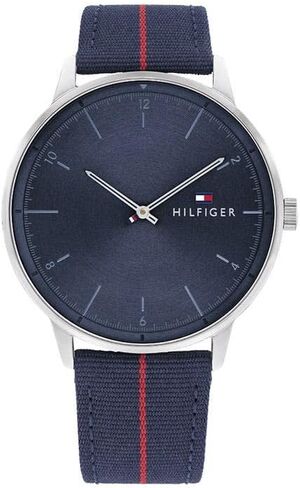 Tommy Hilfiger Men's Stainless Steel Quartz Watch with Leather Strap, Brown, 21 (Model: 1791840) in Kuwait