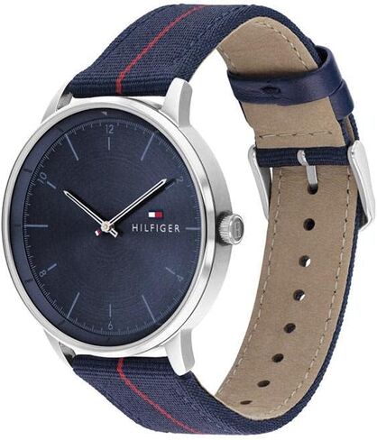 Tommy Hilfiger Men's Stainless Steel Quartz Watch with Leather Strap, Brown, 21 (Model: 1791840) in Kuwait