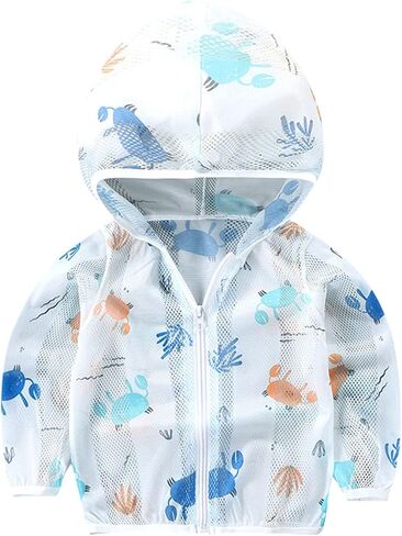 Toddler Boys Girls Sun Coat Long Sleeve Zip Rash Guard Shirt Sun Children's Baby Sun Clothing Coat Summer Zippered in Saudi Arabia