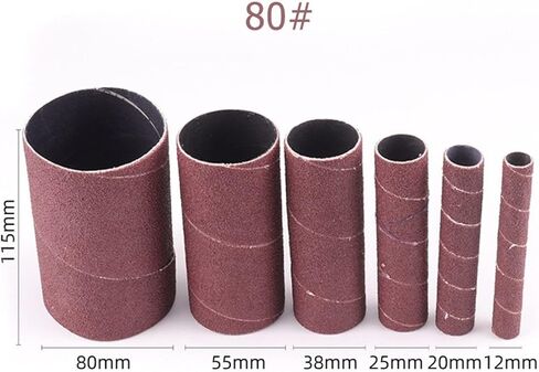 6pcs 4.5 "Sanding Drum Sleeves Kit Sanding Paper Paper Bearishing Wheels 80# /120# أدوات أدوات النجارة ، Grit 120 in Kuwait
