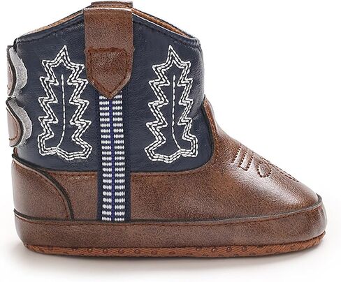 Toddler Baby Leather Soft Sole Cowboy Boots for Boys Girls Newborn Infant Prewalker Non Slip Shoes with Embroidery in Kuwait