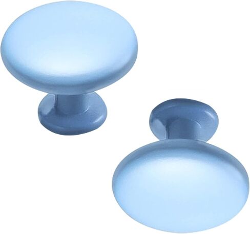 Wardrobe Door Handles,2pcs Blue Drawer Handles Round T-Shaped Aluminum Alloy Furniture Handle,Cupboard knockers Bedroom Knob Knobber for Dresser(Hole spacing 96mm) in Saudi Arabia