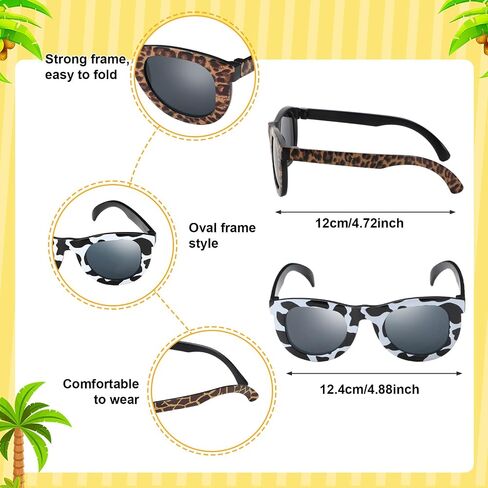 24 Pieces Safari Party Favors Include 12 Animals Sunglasses and 12 Animal Ears Headband Safari Sunglasses and Headband for Kids Adults Jungle Safari Animal Costume Party Supplies in Saudi Arabia