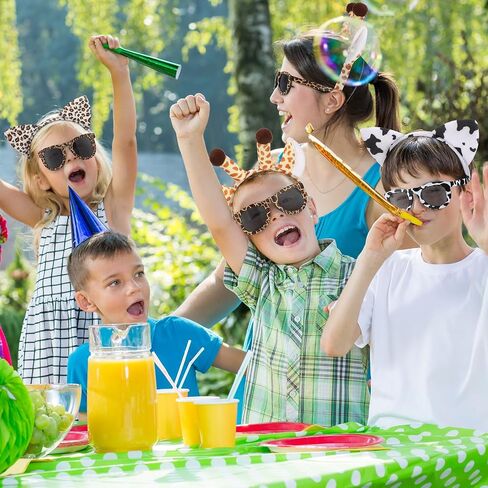 24 Pieces Safari Party Favors Include 12 Animals Sunglasses and 12 Animal Ears Headband Safari Sunglasses and Headband for Kids Adults Jungle Safari Animal Costume Party Supplies in Saudi Arabia