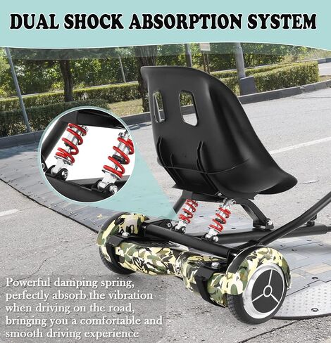 ملحق مقعد هوفر بورد للأطفال قابل للتعديل بطول 6.5 بوصة و8 بوصة و10 بوصة وعجلتين ذاتي التوازن سكوتر هوفر بورد كارت ملحق للأطفال/الكبار مع 6 أشرطة إضافية in Kuwait