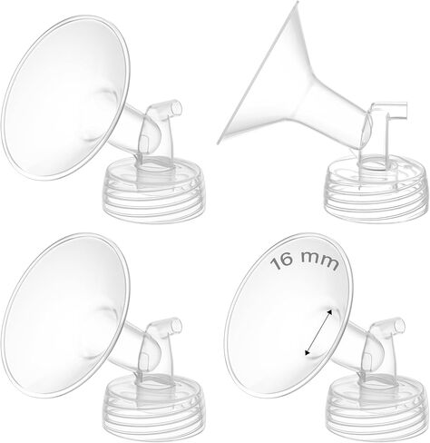 4PCS 19mm Breast Pump Flanges, Compatible with Spectra S1/S2/9Plus/Synergy Gold, Motif Luna, Wide-Mouth Bottle Fit, Breast Pump Accessories in Kuwait