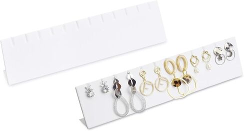 Mooca Earring Display Stand حامل عرض منظم المجوهرات للقرط، حامل ملحقات قلادة للعرض، 12 بوصة عرض × 1 5/8 بوصة عمق × 2 5/8 بوصة ارتفاع، مخمل أسود in Kuwait