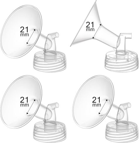 4PCS 19mm Breast Pump Flanges, Compatible with Spectra S1/S2/9Plus/Synergy Gold, Motif Luna, Wide-Mouth Bottle Fit, Breast Pump Accessories in Kuwait