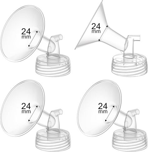 4PCS 19mm Breast Pump Flanges, Compatible with Spectra S1/S2/9Plus/Synergy Gold, Motif Luna, Wide-Mouth Bottle Fit, Breast Pump Accessories in Kuwait