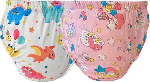 Can Be Reused Permanent Washable Adult Baby Potty Diaper Training Underwear ABDL Incontinence Waterproof Training Incontinence Booster Pads Pants 2 Packs (Dinosaur & Blue, XXX-Large) in Saudi Arabia