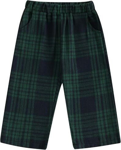 Toddler Kids Baby Boy Girl Gingham Pants Elastic Waist Striped Plaid Long Pants Spring Fall Winter Casual Trousers in Saudi Arabia