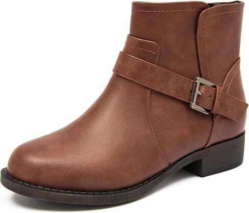 Veittes Women's Ankle Boots, Soft Design Chunky Heel Fashion Short Slip On Zipper Shoes. in Kuwait