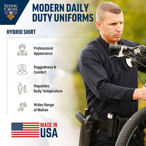 Flying Cross Men's Standard FX STAT Law Enforcement Polo Shirts, Police, Tactical, Fire Department, EMS, Public Safety, Long Sleeve, Black, Large Reg in Kuwait