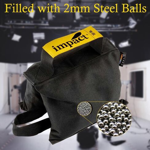 Impact Saddle Shot Bag - 25 lb Weight Bags for Light Stand Photography Video Equipment, Heavy Duty Saddlebag for Backdrop Stand, Photo Tripod, Canopy, Pop up Tent, Water-Resistant(Steel Balls Inside) in Kuwait