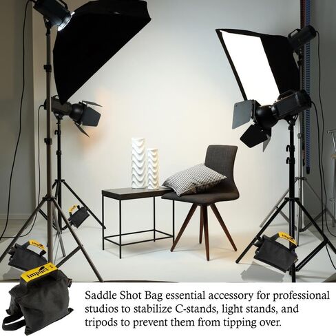 Impact Saddle Shot Bag - 25 lb Weight Bags for Light Stand Photography Video Equipment, Heavy Duty Saddlebag for Backdrop Stand, Photo Tripod, Canopy, Pop up Tent, Water-Resistant(Steel Balls Inside) in Kuwait