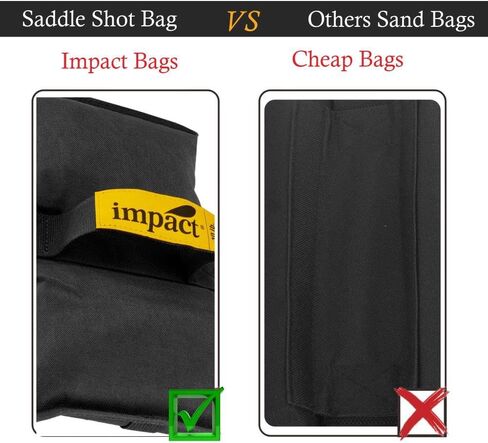Impact Saddle Shot Bag - 25 lb Weight Bags for Light Stand Photography Video Equipment, Heavy Duty Saddlebag for Backdrop Stand, Photo Tripod, Canopy, Pop up Tent, Water-Resistant(Steel Balls Inside) in Kuwait
