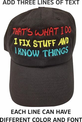 قبعة مطرزة مخصصة للرجال والنساء والأطفال - الأمام والخلف. النص والتصميم. قبعة مجهزة ، قبعة ، نمط خمر. in Kuwait