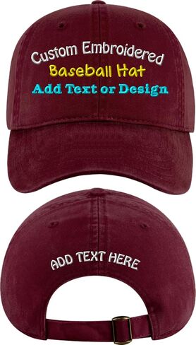 Custom Hat with Embroidery - Personalized Caps & Beanies for Adults & Kids - Add Text or Logo - Front & Back Custom Stitching in Saudi Arabia