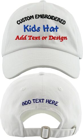 Custom Hat with Embroidery - Personalized Caps & Beanies for Adults & Kids - Add Text or Logo - Front & Back Custom Stitching in Saudi Arabia