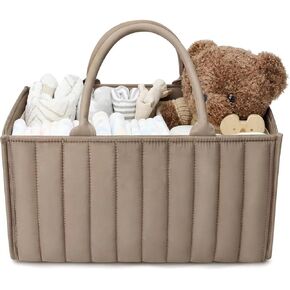 Spacious Diaper Caddy Organizer - Customizable Baby Organizers and Storage for Mom - Portable, Stylish Design - Ideal for Newborn Essentials and Nursery Organization (Sage Green)