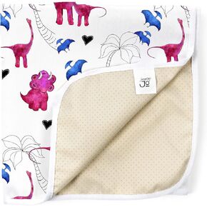 JumpOff Jo - Large Baby Splat Mat for Under High Chair, Booster Seat, Tabletop, Food Catcher - Protect Floor and Carpet from Spills & Crafts - Waterproof and Washable (Dashes)