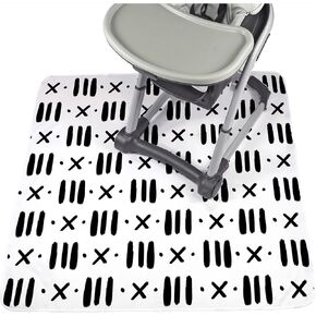 JumpOff Jo - Large Baby Splat Mat for Under High Chair, Booster Seat, Tabletop, Food Catcher - Protect Floor and Carpet from Spills & Crafts - Waterproof and Washable (Dashes) in Kuwait