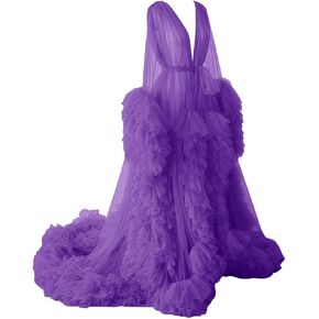 Changuan Tulle Robe Maternity Dress for Photoshoot Long Sheer Pregnancy Gown Bridal Roebs Baby Shower Lingerie Nightgown
