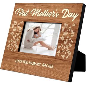 Our First Mother's Day - Personalized First Mother's Day Picture Frame with Names, Date - 6 Designs, 2 Sizes - New Mom Gifts 1 Multi 8 x 10 Inch
