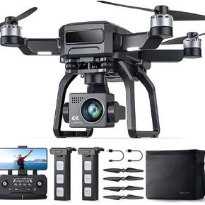 Bwine F7 Pro Drones with Camera for Adults 4K UHD Aerial, 3-Axis Gimbal, 10000FT Control, 75 Mins Flight Time with 3 Batteries, GPS Follow, Waypoint, Orbit Fly, Auto Return, Beginner Mode