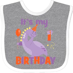 inktastic Girl Dinosaur 1st Birthday Baby Bib