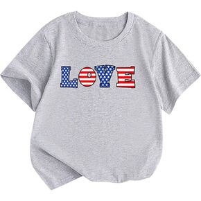 Toddler Boys Undershirts Summer Toddler Boys Girls Short Sleeve Independence Day Letter Prints T Teenage Boy Tee