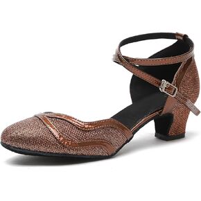 Minishion Women's Glitter Ballroom Latin Dancing Shoes Party Wedding Heels