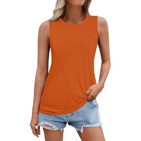 FlekmanArt Tank Tops for Women Printed Round Neck Tank Tops Sleeveless 2025 Going Out Tunic Tops Vacation Casual T Shirts