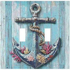 Outlet Covers Summer Beach Colorful Seashell Starfish 1 Gang Duplex Light Switch Cover Decorative Switch Plates Electrical Receptacle Faceplate Wall Plate For Kids Room Nursery Decor