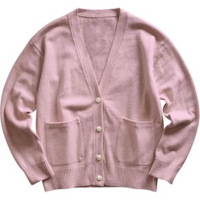 Little Baby Knitted Cardigan Solid V-Neck and Button Down Sweater Long Sleeve Fall Knit Outerwear 2025