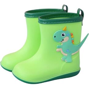 Kids Rain Boots for Girls Boys Toddler Waterproof Rubber Boots Cute Dinosaur Printed Water Boots Baby Water Shoes