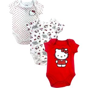 Hello Kitty Baby Girls's 3-Packuitue-مجموعة ملابس القطن