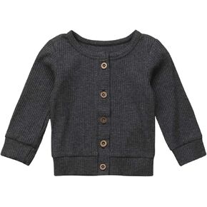 Seyurigaoka Newborn Baby Boys Girls Knit Cardigan Sweater, Infant Button-Down Cotton Sweater, Unisex Baby Clothes