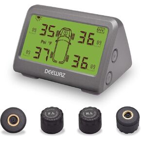 نظام مراقبة ضغط الإطارات، DEEWAZ MY66 Solar TPMS، نظام مراقبة ضغط الإطارات مع 4 أجهزة استشعار TPMS خارجية، 0-116 رطل لكل بوصة مربعة لسيارة SUV MPV بيك اب سيدان للطرق الوعرة in Kuwait