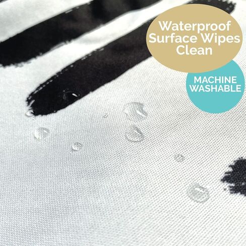 JumpOff Jo - Large Baby Splat Mat for Under High Chair, Booster Seat, Tabletop, Food Catcher - Protect Floor and Carpet from Spills & Crafts - Waterproof and Washable (Dashes) in Kuwait