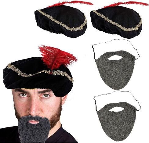 Medieval Hat with Beard, Medieval Accessories, Medieval Hat, Renaissance Hat, Minstrel Costume, Renaissance Costume Accessories in Saudi Arabia