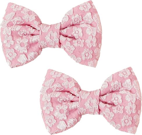 2pcs تطريز الزهور مقاطع أقواس الشعر - التمساح مقاطع الشعر إكسسوارات الشعر للفتيات الصغيرات ، الأطفال الصغار ، والأطفال ، والمراهقين (الذهب) in Kuwait